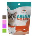 Imagen que muestra el producto Arena Para Gatos Aroma. Arena para gatos en presentación de 4 Kg y 8 Kg con un agradable aroma a café, floral, lavanda o limón. Bajo en polvo   – Grumo duro y de rápida absorción      – Control de olores.