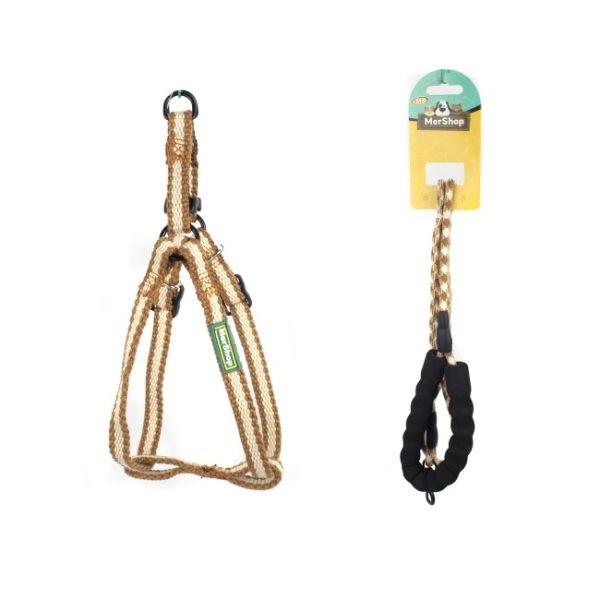 Imagen que muestra el producto Arnes Bicolor Para Mascotas. Arnés bicolor, cuenta con hebillas ajustables, broche de seguridad, correa redonda y anillos tipo D para fijarla. Material: Poliéster, metal     Color: Rojo, azul, negro, gris, café                                                                       Disponible: Razas pequeñas   Medidas: TALLA S: CUELLO 30-41 CM TORSO MIN-MAX 41-53 CM PESO MAXIMO – APROX 5-11 KG, TRAILLA 1,20 CM TALLA L: CUELLO 46-66 CM TORSO MIN-MAX 61-76 CM PESO MAXIMO APROX 23-36 KG, TRAILLA 1,20 CM