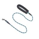 Imagen que muestra el producto Correa Con Resorte  Para Mascotas. Correa con mango cómodo y gancho para fijar al arnés o collar. Material: Poliéster, metal  Color: Rojo, verde, azul, rosado                                                                                              Disponible: Razas pequeñas , medianas . Medidas: Largo 1,20cm* Ancho 0,5cm