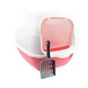 Imagen secundaria del producto Arenera Cubierta Para Mascotas. Arenera cubierta con puerta semi transparente y agujeros de ventilación en la entrada, cuenta con filtro en la parte superior de la tapa. Trae pala. Material: Plástico   Color: Negro, gris, rosado, azul.                                                                                                 Disponible: Razas pequeñas y medianas. Medidas: Largo 50 cm * Ancho 35  cm Alto 35  cm