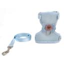 Imagen secundaria del producto Arnes Con Accesorio Para  Mascotas. Arnés tipo H con correa, cuenta con moño decorativo en la parte superior y anillo tipo D para fijar la correa. Material: Poliéster, metal                                                                                                                 Color: Rosado, azul, morado, café    Disponible: Razas pequeñas. Medidas: TALLA XS: CUELLO 23-33 CM TORSO  MIN-MAX 30-45 CM PESO MAXIMO – APROX 2-5 KG, TRAILLA 1,20 CM TALLA S: CUELLO 30-41 CM TORSO MIN-MAX 41-53 CM PESO MAXIMO – APROX 5-11 KG, TRAILLA 1,20 CM