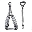 Imagen secundaria del producto Arnés Con Correa De Mango Macizo Para Mascotas. Arnés para mascotas, cuenta con hebillas ajustables, broche de seguridad, tejido reflectivo y correa con mango macizo. Material: Poliéster, metal Color: Rojo, gris, azul claro, azul oscuro Disponible: Razas grandes