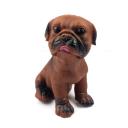 Imagen que muestra el producto Juguete Pollo Chillon Para Mascotas. Juguete para mascotas con diseño de Pastor alemán o Pug. Cuenta con sonido. Material: PVC Color: Café con negro Disponible: Razas medianas y grandes.