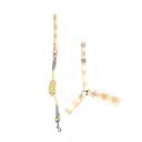 Imagen secundaria del producto Arnes Para Mascotas. Arnés con correa, cuenta con diseño tipo tartán, gancho para ajustar a la medida y anillos tipo D para fijar la correa. Material: Poliéster, metal                                                                                                                 Color: Rosado, azul, verde, café, amarillo.Disponible: Razas pequeñas. Medidas : TALLA S CUELLO 30-41 CM TORSO MIN-MAX 41-53 CM PESO MAXIMO – APROX 5-11 KG, TRAILLA 1,20 CM TALLA M: CUELLO  40-53 CM TORSO MIN-MAX 56-58 PESO MAXIMO – APROX 11-23 KG, TRAILLA 1,20 CM