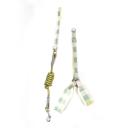 Imagen secundaria del producto Arnes Para Mascotas. Arnés con correa, cuenta con diseño tipo tartán, gancho para ajustar a la medida y anillos tipo D para fijar la correa. Material: Poliéster, metal                                                                                                                 Color: Rosado, azul, verde, café, amarillo.Disponible: Razas pequeñas. Medidas : TALLA S CUELLO 30-41 CM TORSO MIN-MAX 41-53 CM PESO MAXIMO – APROX 5-11 KG, TRAILLA 1,20 CM TALLA M: CUELLO  40-53 CM TORSO MIN-MAX 56-58 PESO MAXIMO – APROX 11-23 KG, TRAILLA 1,20 CM