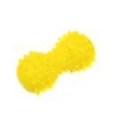 Imagen que muestra el producto Juguete Mancuerna Para Mascotas. Juguete mordedor en forma de maní, cuenta con textura de púas ideal para ayudar con la limpieza de dientes y encías de su mascota. Material: Plástico                                                                       Color: Verde, rosado, amarillo, azul                                                                   Disponible: Razas medianas y grandes