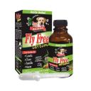 Imagen que muestra el producto Fly Free Extreme Aceite Herbal Natural Freshly 22 Ml. Fly Free extreme aceite herbal Natural Freshly es un producto de uso cósmetico que ayuda a que su mascota permanezca con un agradable aroma a citronela. Ingredientes: Aceite de canela, clavo, tomillo, neem.  Presentación: Frasco x 22 ml con gotero. Disponible: Para perros y gatos de todas las razas y edades.