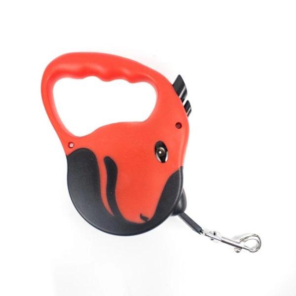 Imagen que muestra el producto Correa Retractil Para Mascotas 3Mts. Correa retractil unicolor, cuenta con botón para fijar la correa o soltarla. Trae 3M de cuerda. Material: PVC, metal  Color: Azul, rojo, verde, rosado, amarillo                                                                         Disponible: Razas pequeñas de hasta 12 kg. Medidas :3MT