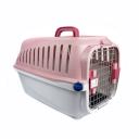 Imagen secundaria del producto Guacal Rigido Para Mascotas. Guacal para mascotas con rejilla, cuenta con ventilas laterales, broches de seguridad, seguros giratorios y mango ergonómico.  Material: Plástico, metal                                                                                                                               Color: Rosado, negro, azul                                                                                                                  Disponible: Razas pequeñas de hasta 10 Kg