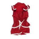 Imagen secundaria del producto Vestido Con Anillos Tipo D Mascotas. Vestido para mascotas, cuenta con velcro y anillos tipo D para fijar la correa. Material: Poliéster Color: Rojo, rosado, azul Disponible: Razas pequeñas