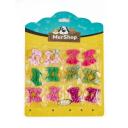 Imagen que muestra el producto Bleaster De Moños Con Caucho. Estiliza a tus mascotas con estos hermosos moños. Cuenta con caucho de goma. Material: Tela, metal                                                                                               Presentación: 12 UND                                                                       Disponible: Razas medianas y grandes de pelaje largo.