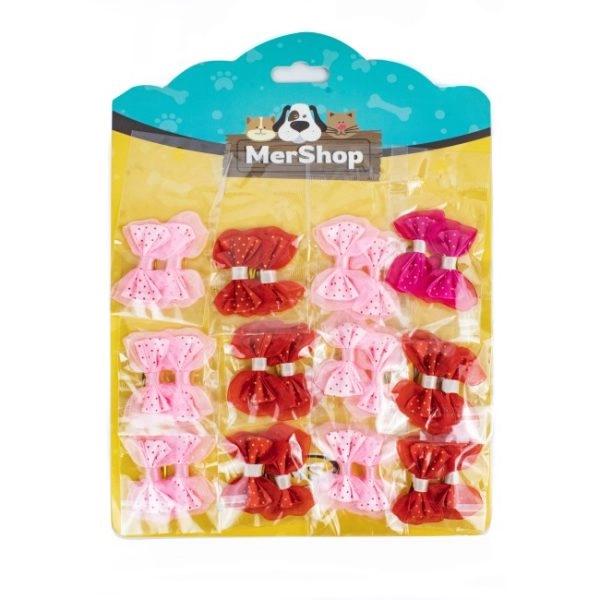 Imagen que muestra el producto Bleaster De Moños Con Cintilla De Metal. Estiliza a tus mascotas con estos hermosos moños. Cuenta con cintilla de alambre cubierta de papel brillante. Material: Tela, metal                                                                                               Presentación: 12 UND                                                                       Disponible: Razas medianas y grandes de pelaje largo.