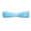 Imagen que muestra el producto Juguete Mordedor Mascotas. Juguete mordedor con orificios en los costados para premios. Material: Plástico Color: Rosa, verde, azul Disponible: Razas pequeñas y medianas