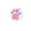 Imagen secundaria del producto Placa De Identificación Redonda Con Huella. Placa de identificación redonda con huella acabado escarchado. Material: Metal Color: Palo rosa, rojo, azul, rosado, morado Disponible: Razas pequeñas y medianas