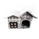 Imagen secundaria del producto Casa Para Mascotas. Casa para mascotas con cubierta de felpa y techo removible con cremallera. Material: Poliéster Color: Rojo, azul, gris DIsponible: Razas pequeñas