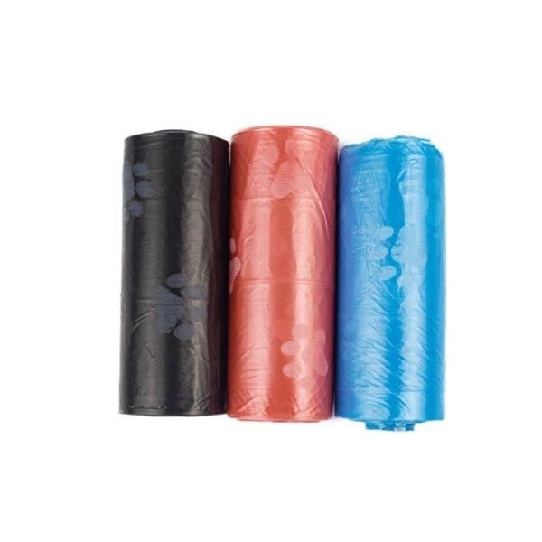 Imagen que muestra el producto Bolsas Higiénicas Estampado Huellitas X 3. Bolsas higiénicas X 3 UND con estampado de huellitas. Material: Plástico Color: Surtido Disponible: Razas pequeñas, medianas y grandes