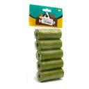 Imagen que muestra el producto Bolsas Higiénicas Paq X 5 Para Mascotas. Bolsas higiénicas biodegradales. Paquete x 5 UND, cada rollo cuenta con 12-13 bolsas. Material: Color: Disponible en la foto Disponible: Razas pequeñas, medianas y grandes.