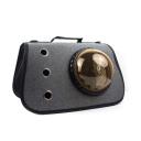 Imagen que muestra el producto Bolso Con Cupula Para Mascotas. Transportin para mascotas, cuenta con anillos de ventilación, mallas laterales, rejilla y cupula para intercambiar, mango ergonómico y correa para facilitar su transporte. Material:  Mezclilla, plástico                                                                                                                                               Color: Café, gris, azul, fucsia                                                                                                                                                                        Disponible: Razas pequeñas de hasta 10Kg