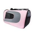 Imagen que muestra el producto Bolso Unicolor Para Mascotas. Guacal de tela con visores laterales en malla, cuenta con tapete y correa. Material: Poliéster Color: Rosado, azul Disponible: Razas pequeñas