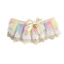 Imagen que muestra el producto Cuello Con Accesorio  Para Mascotas. Collar con moño en el centro y cinta de tela ajustable. Material: Poliéster Color: morado, rosado, negro, blanco Disponible: Razas pequeñas Medidas: Talla S / Largo 20 cm *Ancho8 cm Talla M : Largo25 cm *Ancho11 cm