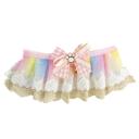 Imagen secundaria del producto Cuello Con Accesorio  Para Mascotas. Collar con moño en el centro y cinta de tela ajustable. Material: Poliéster Color: morado, rosado, negro, blanco Disponible: Razas pequeñas Medidas: Talla S / Largo 20 cm *Ancho8 cm Talla M : Largo25 cm *Ancho11 cm