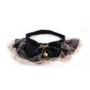 Imagen secundaria del producto Cuello Con Accesorio  Para Mascotas  Talla M. Collar con moño en el centro y cinta de tela ajustable. Talla M. Material: Poliéster Color: morado, rosado, negro, blanco  Disponible: Razas medianas y grandes.