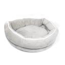 Imagen que muestra el producto Cama Redonda Unicolor Para Mascotas. Cama redonda tipo cuna para mascotas. Material: Poliéster Color: Palo rosa, gris DIsponible: Razas pequeñas y medianas.