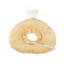 Imagen que muestra el producto Collar Isabelino Diseño Food Para Mascotas. Collar isabelino tipo dona con diseño de presa de pollo y aguacate, cuenta con cordón para ajustar al cuello. Material: Poliéster Color: Café, verde  Disponible: Razas pequeñas y medianas. Medidas: Talla S: 10-18cm Talla M: 17-27cm Talla L: 28-38cm