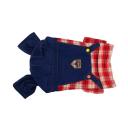Imagen secundaria del producto Overol Student Para Mascotas. Overol student para mascotas, cuenta con bolsillo decorativo, camisilla estilo tartán y botones inferiores para apuntar. Material: Poliéster Color: Azul, rosado, rojo, negro Disponible: Razas pequeñas y medianas.