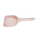 Imagen que muestra el producto Pala Orificios Redondos Para Mascotas. Pala fácil de manejar, cuenta con orificios redondos que hacen un efecto de colador para recoger solo los desperdicios de su mascota. Material: Plástico Color: Azul, rosado, verde