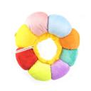 Imagen secundaria del producto Collar Isabelino Margarita Para Mascotas Talla S. Collar isabelino tipo dona con diseño de flor, cuenta con cordón para ajustar al cuello. Material: Poliéster Color: Amarillo, arcoíris Disponible: Razas pequeñas. Medidas: Talla S: 10-18cm