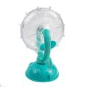 Imagen que muestra el producto Juguete Rueda De Premios Para Mascotas. Juguete interactivo, cuenta con rueda giratoria, orificios dispensadores de snacks, abertura para poder introducir los premios y ventosa para adherir a superficies planas. Material: Plástico, caucho                                                                                                      Color: Amarillo, azul, rosado, verde                                                                              Disponible: Razas pequeñas.