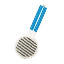 Imagen secundaria del producto Cepillo Cabezal Redondo Para Mascotas. Cepillo con cabeza redonda, cuenta con cerdas de metal, mango antideslizante y botón en la parte trasera para expulsar el pelo. Material: Plástico, acero inoxidable Color: Verde, azul, rosado Disponible: Razas pequeñas y medianas de pelaje largo. Medidas: Largo18 cm *Ancho8 cm*Alto3 cm