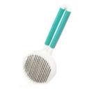 Imagen secundaria del producto Cepillo Cabezal Redondo Para Mascotas. Cepillo con cabeza redonda, cuenta con cerdas de metal, mango antideslizante y botón en la parte trasera para expulsar el pelo. Material: Plástico, acero inoxidable Color: Verde, azul, rosado Disponible: Razas pequeñas y medianas de pelaje largo. Medidas: Largo18 cm *Ancho8 cm*Alto3 cm