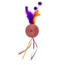 Imagen secundaria del producto Juguete Espiral Para Mascotas. Juguete para gatos, cuenta con plumas en la parte superior. Material: Poliéster, plumas Color: Rojo, azul, naranja, morado, verde Disponible: Razas pequeñas