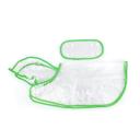 Imagen que muestra el producto Impermeable Transparente Para Mascotas. Capa de lluvia para mascotas, cuenta con botones para ajustar. Material: Poliéster                                                                                                                                                                                                             Color: Verde, rosado                                                                                                                                    Disponible: Razas pequeñas.