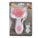 Imagen secundaria del producto Cepillo Orejas De Gatito Para Mascotas. Cepillo en forma de gato, cuenta con cerdas de plástico y mango con antideslizante. Viene con peine pequeño. Material: ABS Color: Azul, rosado Disponible: Razas pequeñas