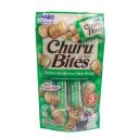 Imagen que muestra el producto Churu Bites Chicken Recipe Wraps Tuna Recipe Wraps. Suplemento alimenticio en trocitos cubiertos de una pasta de pollo suave y rellenos de churu de Inaba. Ingredientes: Pollo, agua, atún, almidón de Tapioca, clara de huevo. Presentación: 3 UND X 10GR Disponible: Para gatos de todas las razas a partir de las 12 semanas de edad.