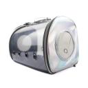 Imagen que muestra el producto Guacal De Tela Transparente. Guacal transparente con respiraderos a los costados, cuenta con correa y tapete interno. Material: Plástico, poliéster Color: Disponible en la foto Disponible: Razas pequeñas.