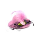 Imagen secundaria del producto Clip Sombrero Para Mascotas. Clip de sombrero para mascotas, cuenta con cubierta suave,  moño con flor decorativa y pinza de agarre. Material: Poliéster, metal                                               Color: Beige, rosado, rojo, morado, azul                                                        Disponible: Razas pequeñas, medianas y grandes.