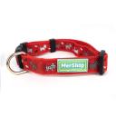 Imagen secundaria del producto Collar  Estampado Para Mascotas L, Xl. Collar estampado, cuenta con hebillas ajustables, broche de seguridad y anillo tipo D para fijar la correa. Material: Poliéster, metal                                                                                                                                Color: Negro, verde, rojo, rosado                                                   Disponible: Razas medianas y grandes Medidas: TALLA L : Largo 45cm * Ancho35cm TALLA XL: Largo 49cm * Ancho38cm