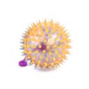 Imagen secundaria del producto Juguete Semitransparente Para Mascotas. Pelota bicolor semitransparente, cuenta con una cuerda, sonido y luz led interna. Material: Plástico Color: Amarillo, morado, rosado Disponible: Razas medianas.