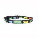 Imagen secundaria del producto Collar Huesitos Para Mascotas. Collar con estampado de huesos, cuenta con hebilla ajustable, broche de seguridad y anillo tipo D para fijar a la correa. Material: Poliéster, metal                                                                                              Color: Azul, rojo, amarillo, negro                                                                                                   Disponible: Razas pequeñas. Medidas: TALLA XS: Largo33  cm * Ancho 1 cm TALLA L: Largo58  cm * Ancho 41 cm