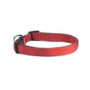 Imagen que muestra el producto Collar Unicolor Mascotas. Collar para mascotas con hebilla ajustable y broches de seguridad. Material: Poliéster Color: Rojo, azul, negro Disponible: Razas pequeñas.