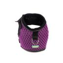 Imagen que muestra el producto Pechera Con Tejido Reflectivo Para Mascotas. Pechera con bordes reflectivos, cuenta velcro ajustable, broche de seguridad y anillo tipo D para fijar la correa. Material: Poliéster, metal Color: Rojo, rosado, morado, azul Disponible: Razas pequeñas Medidas: TALLA XS: CUELLO 23-33 CM TORSO MIN-MAX 30-45 CM PESO MAXIMO – APROX 2-5 KG TALLA L: CUELLO 46-66 CM TORSO MIN-MAX 61-76 CM PESO MAXIMO APROX 23-36 KG TALLA XL: CUELLO 70-81 CM TORSO MIN-MAX 70-82 CM PESO MAXIMO – APROX 36-50 KG