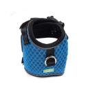 Imagen secundaria del producto Pechera Con Tejido Reflectivo Para Mascotas. Pechera con bordes reflectivos, cuenta velcro ajustable, broche de seguridad y anillo tipo D para fijar la correa. Material: Poliéster, metal Color: Rojo, rosado, morado, azul Disponible: Razas pequeñas Medidas: TALLA XS: CUELLO 23-33 CM TORSO MIN-MAX 30-45 CM PESO MAXIMO – APROX 2-5 KG TALLA L: CUELLO 46-66 CM TORSO MIN-MAX 61-76 CM PESO MAXIMO APROX 23-36 KG TALLA XL: CUELLO 70-81 CM TORSO MIN-MAX 70-82 CM PESO MAXIMO – APROX 36-50 KG