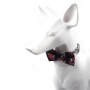 Imagen que muestra el producto Corbatin Estampado Para Mascotas. Corbatin estampado para mascotas, cuenta con broches de seguridad.  Material: Poliéster Color: Azul marinero, azul zorro, verde limón, negro bulldog, lila sushi Disponible: Razas medianas.