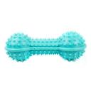 Imagen secundaria del producto Juguete Mancuerna Chillona Para Mascotas. Juguete mordedor en forma de maní, cuenta con textura de púas ideal para ayudar con la limpieza de dientes y encías de su mascota. Material: Plástico                                                                       Color: Verde, rosado, amarillo, azul                                                                   Disponible: Razas pequeñas y medianas.