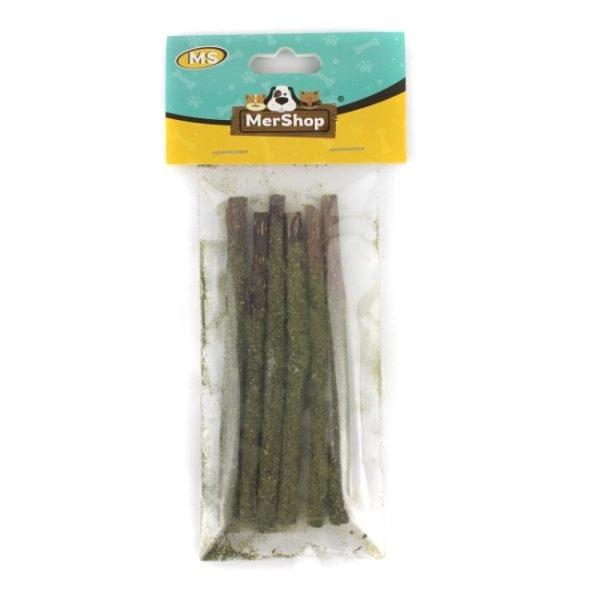 Imagen que muestra el producto Juguete Palitos De Catnip Para Mascotas. Palitos de matatabi cubiertos de catnip. Contiene 6 unidades. Material: Catnip, matatabi Color: Verde Disponible: Razas pequeñas.