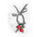 Imagen secundaria del producto Cuello Cerezas Para Mascotas. Collar con moño en el centro, cerezas de felpa decorativas y cinta de tela ajustable. Material: Poliéster Color: Negro, rojo, rosado                                                                                                                     Disponible: Razas pequeñas y medianas.